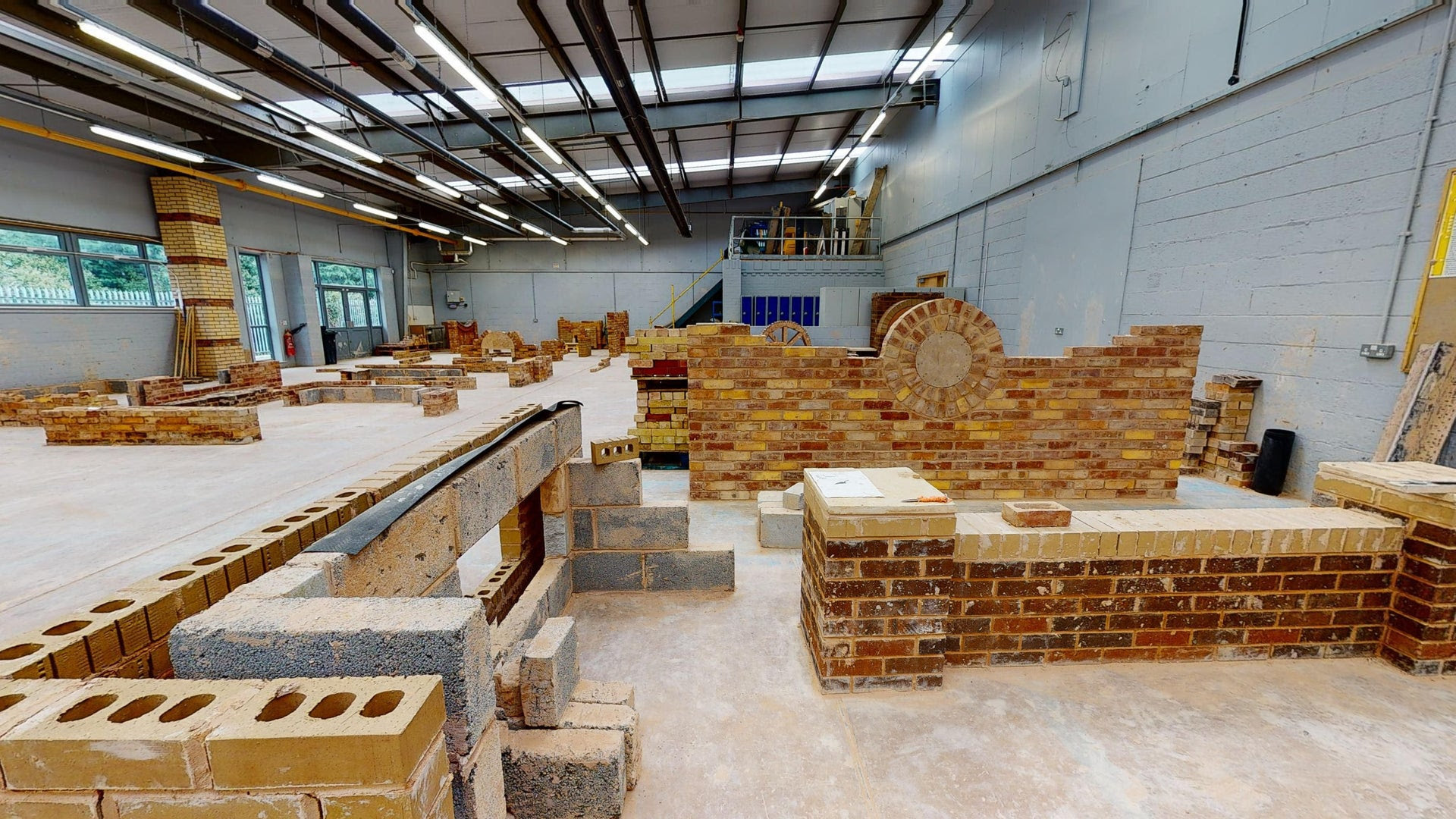 Brickwork facilities inside a warehouse at Bersham Road