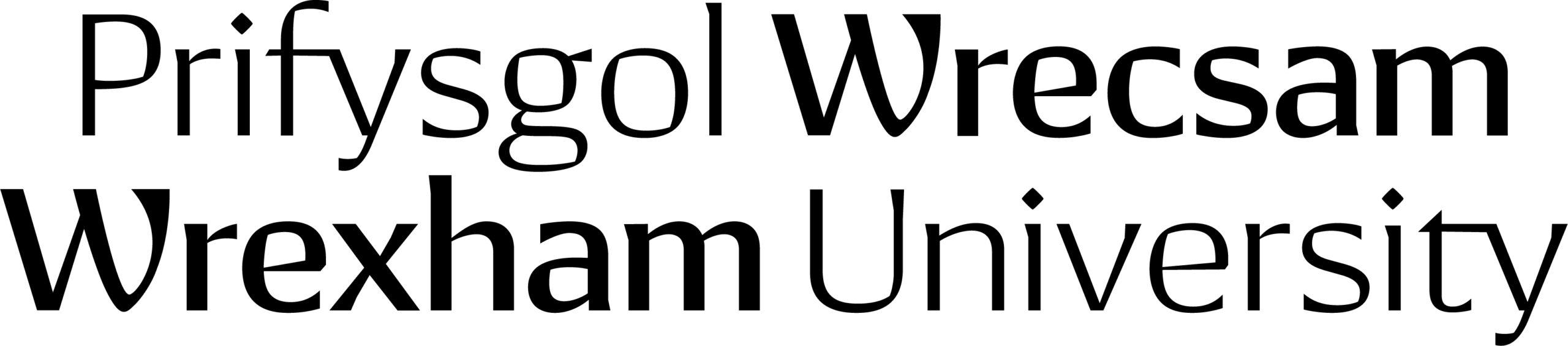 Wrexham University logo with a white background