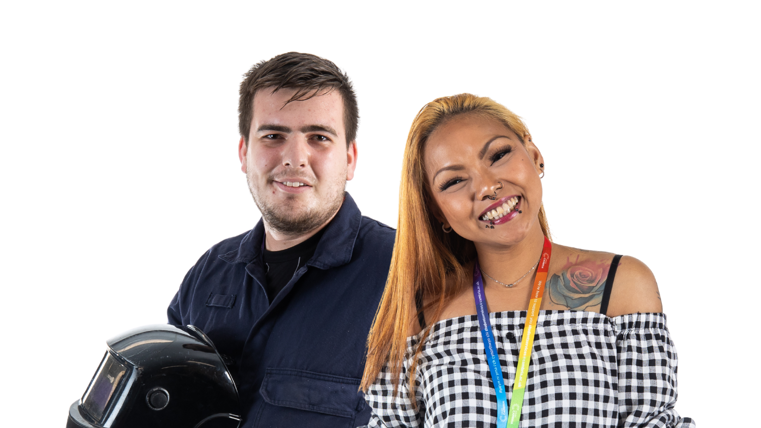 Two adults learners taking heros shots for the adult education open event