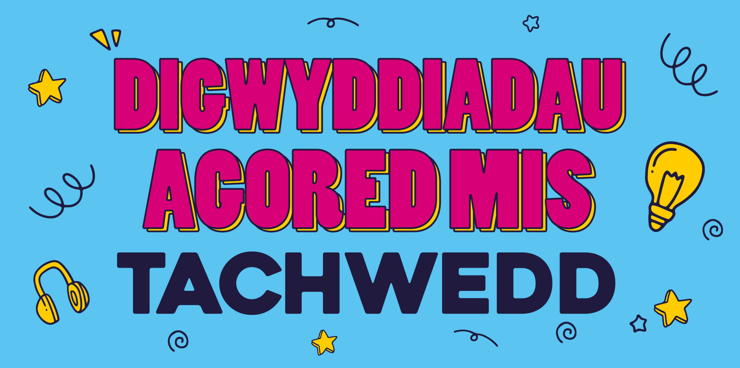 open event graphic blue background